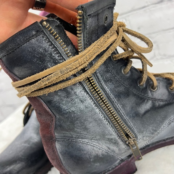 🚫SOLD|•FREEBIRD🦅BY STEVEN•| 'Chute' Manchester Combat Biker Boots Size 9 Black - Picture 11 of 16